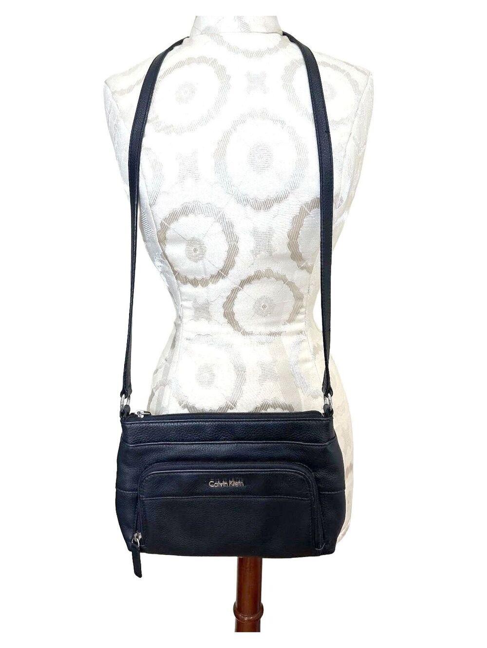Calvin Klein Woman's Handbag Black Leather Crossbody Bag